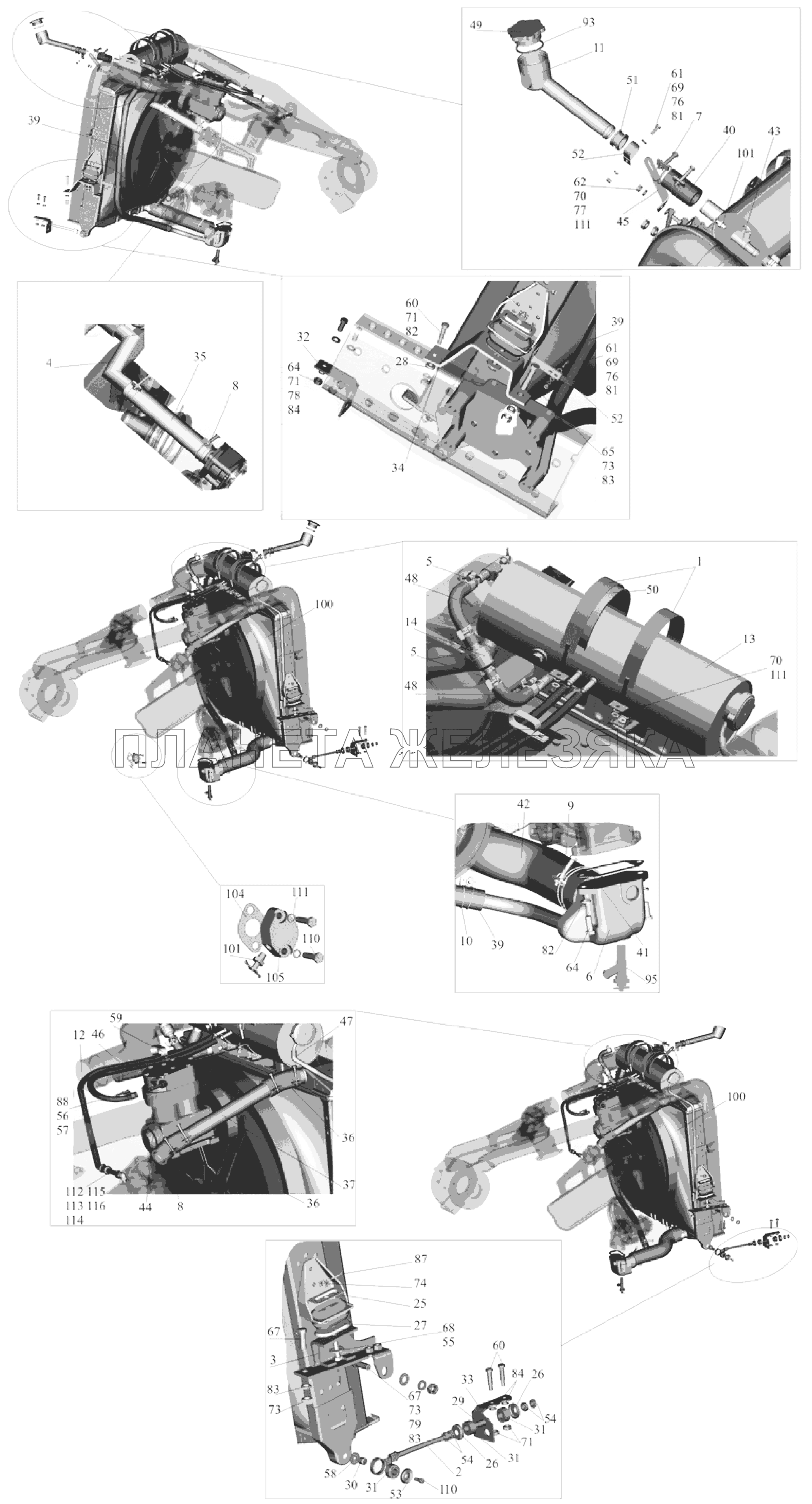 Установка системы охлаждения МАЗ-6303A3, 6303A5